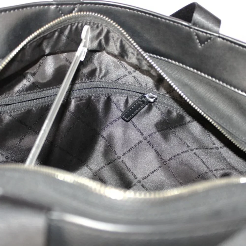 Michael Kors Black Canvas and Leather Laptop Tote